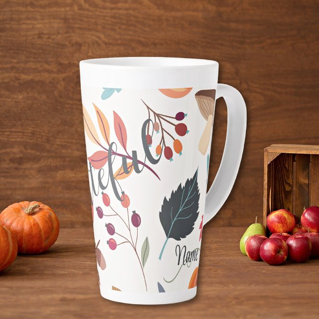 Tasse de latte de 17oz "grateful" & nom - Design d (Créateur téléchargé)