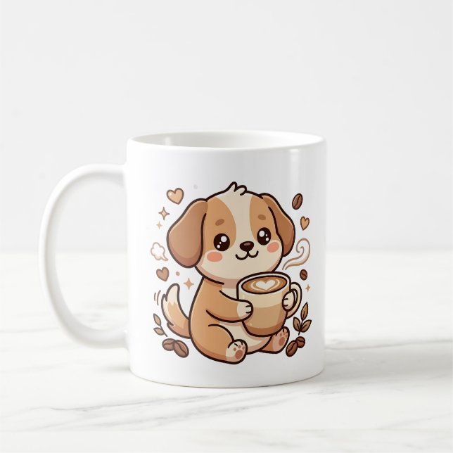 Tasse de latte de chien Kawaii (Gauche)
