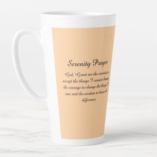 Tasse de latte de prière de sérénité d'ange orange (Gauche)