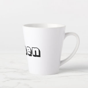 Tasse de latte de texte de couleur noire pour femm