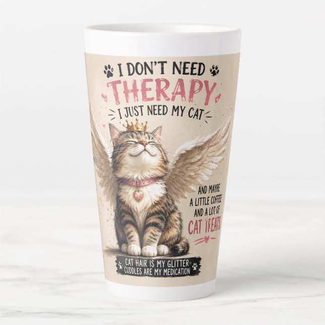 Tasse de latte drôle pour maman de chat (Devant)