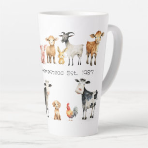 Tasse de latte Ferme Animaux de la Ferme Nom de la