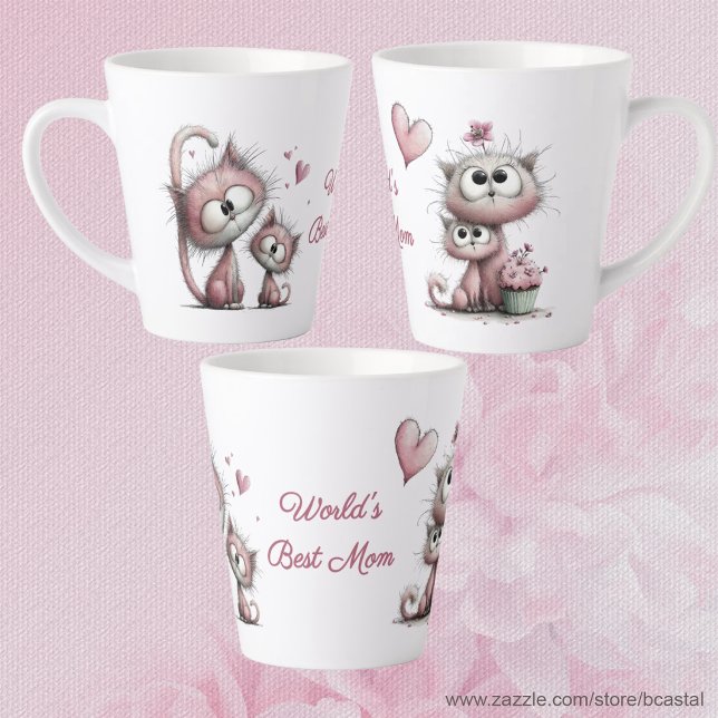 Tasse de Latte Illustrations de Chats Très Mignons (Créateur téléchargé)