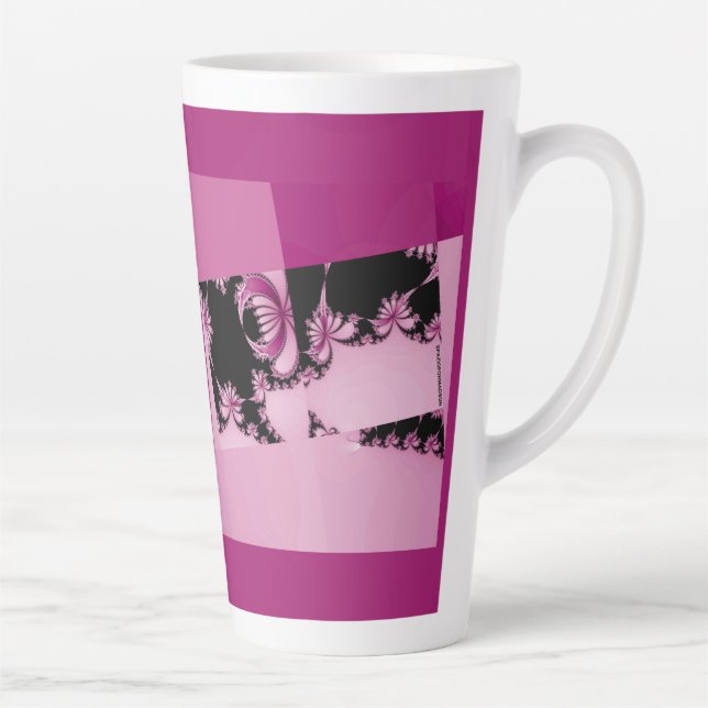 Tasse de Latte jardin fractal rose (Droite)