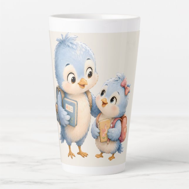 Tasse de latte Les frères et soeurs de l'oiseau bl (Devant)
