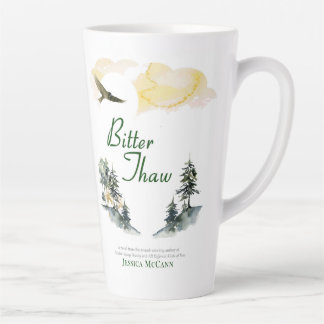 Tasse de latte littéraire avec couverture du livre