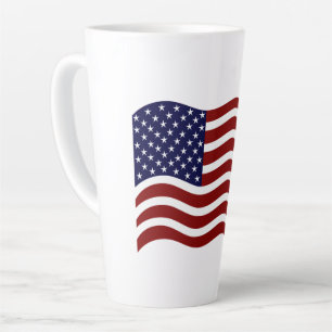 Tasse de latte personnalisée avec drapeau américai