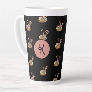 Tasse de latte personnalisée avec motif de panier 
