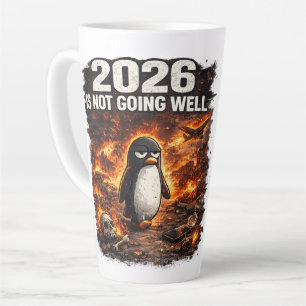 Tasse de Latte Pingouin Drôle "2026 Ne Se Passe Pa