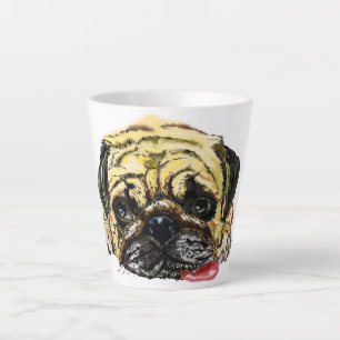 Tasse de latte pour chien Pug