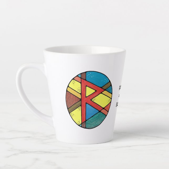 Tasse de Latte Raidho Rune Art Nouveau – ÉQUILIBRE (Gauche)