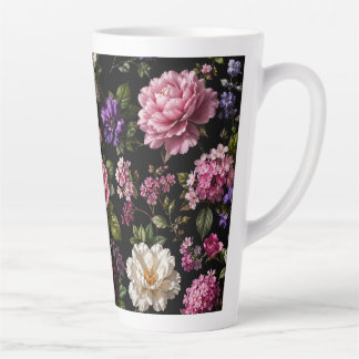 Tasse de Latte Rose en Velours Noir