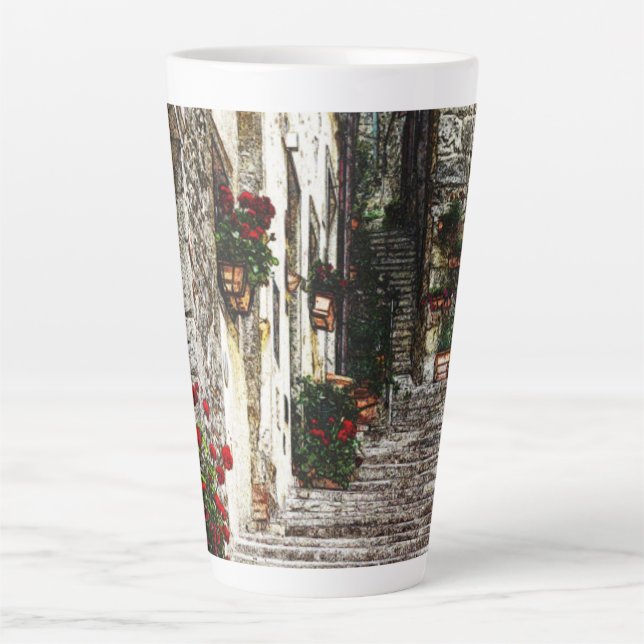 Tasse de Latte Scène d'escalier italien (Devant)