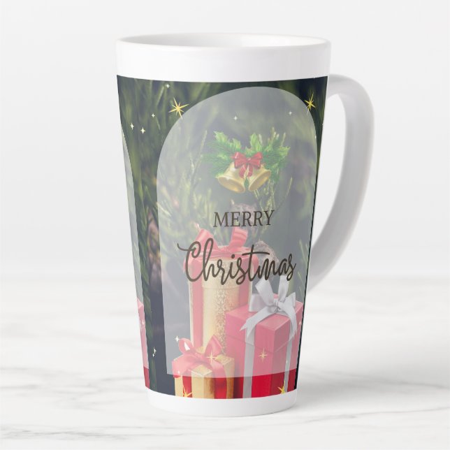 tasse de latte style noël  (Angle droit)