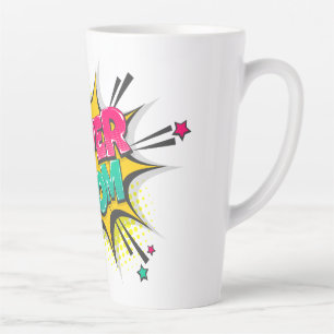 Tasse de Latte Super Maman Bande Dessinée