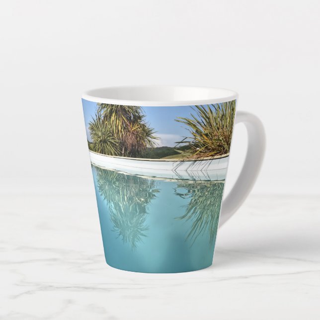 Tasse de Latte Teintes Bleues (Angle droit)