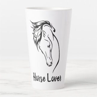 Tasse de latte tête de cheval avec crinière