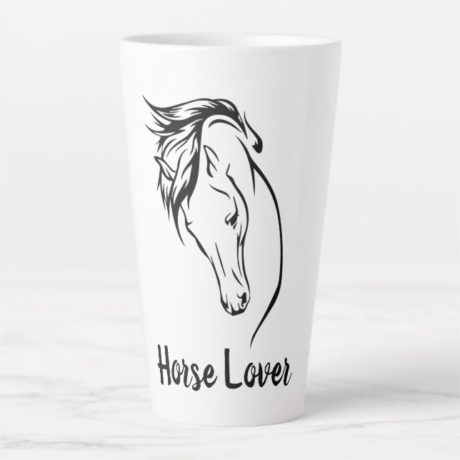Tasse de latte tête de cheval avec crinière (Devant)