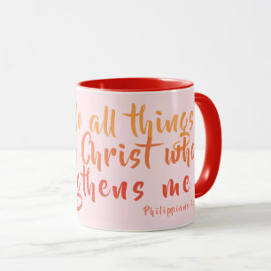 Tasse de l'Écriture Rose Peut Faire Toutes Choses