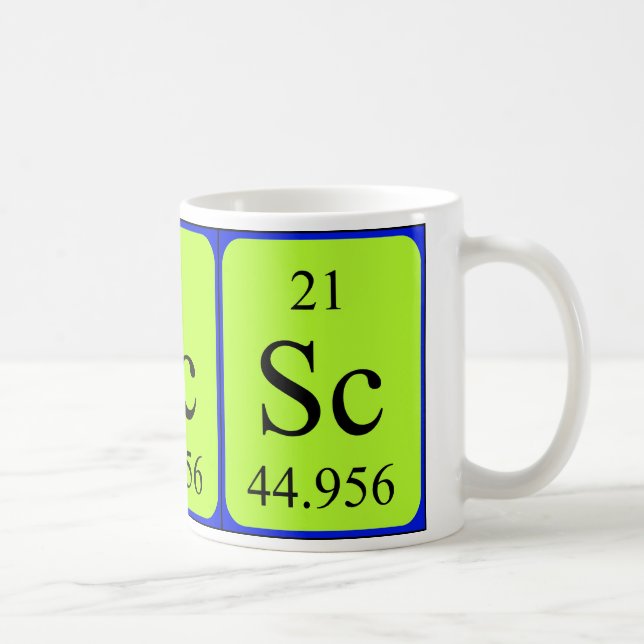Tasse de l'élément 21 - scandium (Droite)