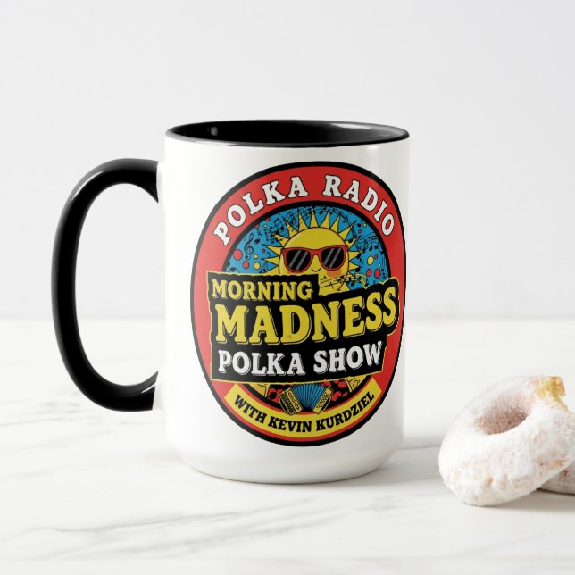 Tasse de l'émission Polka Morning Madness (Avec donut)
