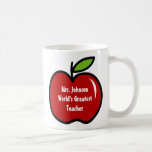 Tasse de l'enseignant avec pomme rouge | Conceptio<br><div class="desc">Tasse de l'enseignant avec pomme rouge | Conception personnalisée. Merci beaucoup idée cadeau pour les professeurs de lycée. Enseignement / éducation présente.</div>