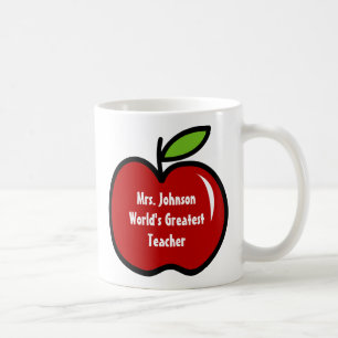 Tasse de l'enseignant avec pomme rouge   Conceptio