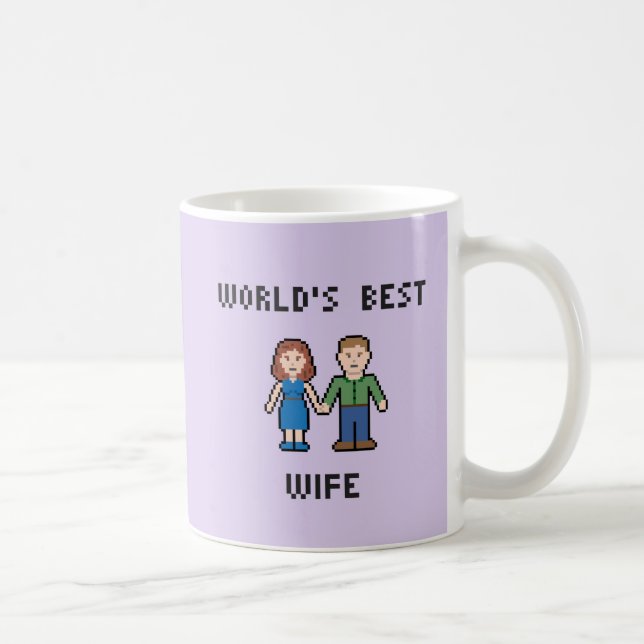 Tasse de l'épouse du monde de pixel la meilleure (Droite)