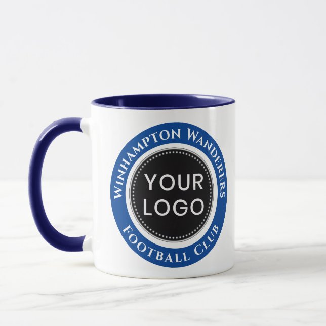 Tasse de l'équipe de football bleu et blanc (Gauche)