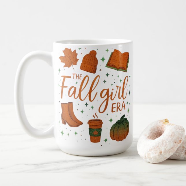 Tasse de l'ère de la fille d'automne, Cadeau de ch (Avec donut)