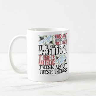 Tasse de lettrage de main de 4:8 de Philippiens