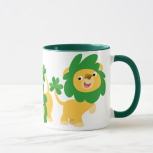 Tasse de lions de bande dessinée du jour de St