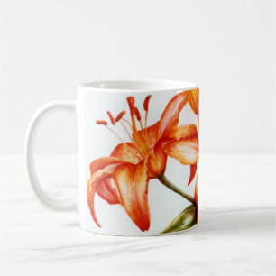 Tasse de lis de beaux-arts peinte par orange