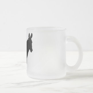 Tasse de logo d'âne en verre givré PERSONNALISÉE