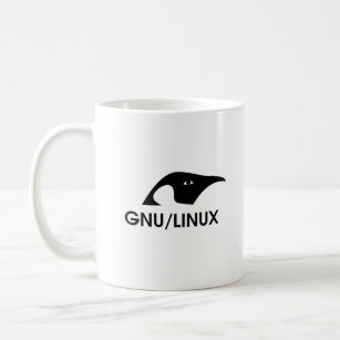 Tasse de logo de pingouin de GNU/Linux avec la