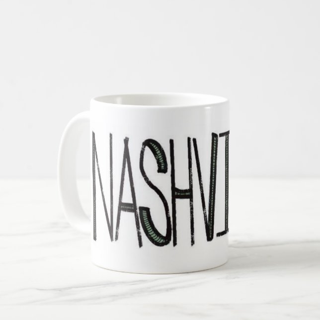 Tasse de logo de ville de musique de Nashville (Devant gauche)
