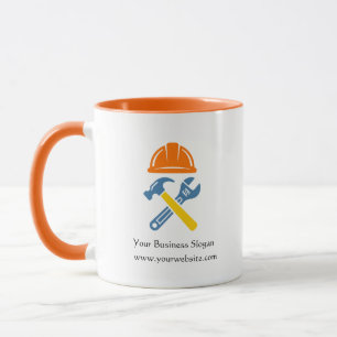Tasse de logo d'entreprise de construction