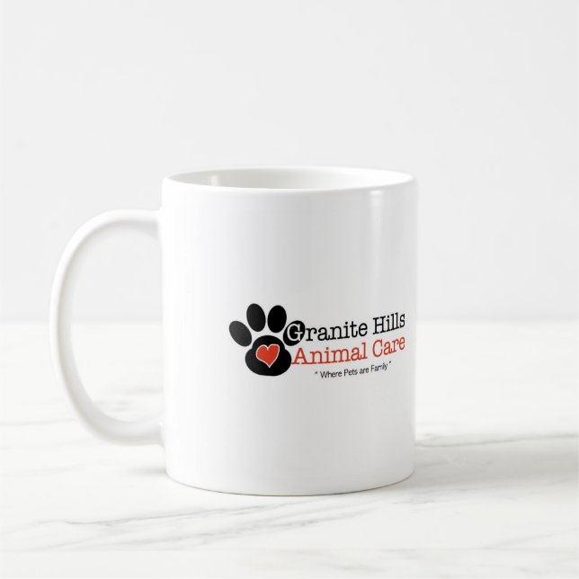 Tasse de logo des soins des animaux de collines de (Gauche)