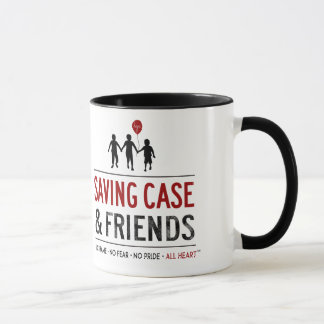 Tasse de logo économisant de cas et d'amis