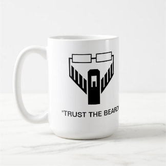 Tasse de logo "faites confiance à barbe"