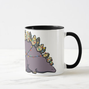 Tasse de lumières de Noël de Stegosaurus