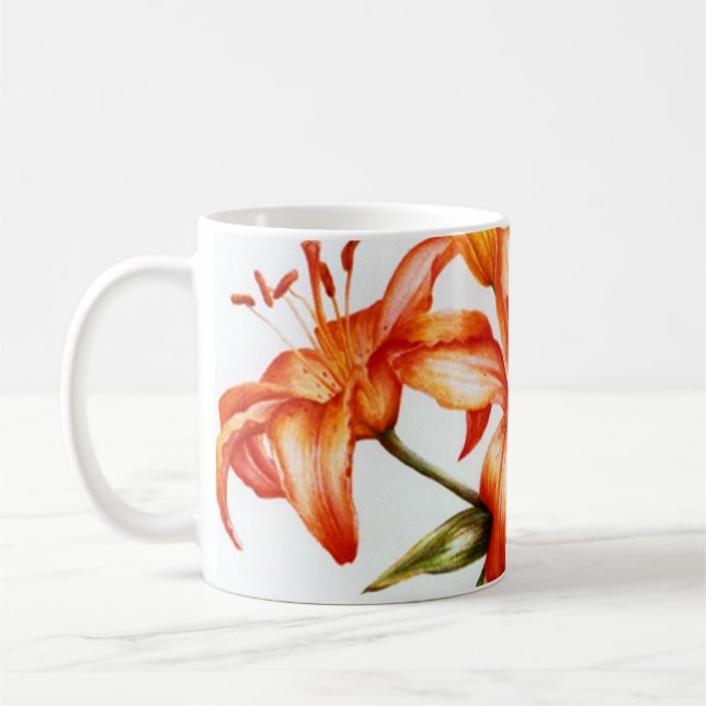 Tasse de lys d'art orangé (Gauche)