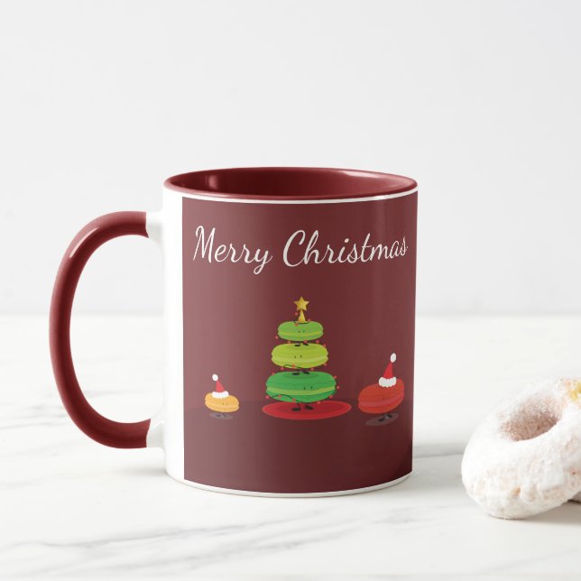 Tasse de Macarons | de Joyeux Noël (Avec donut)