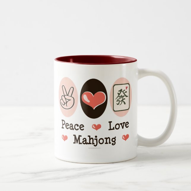 Tasse de Mahjong d'amour de paix (Droit)