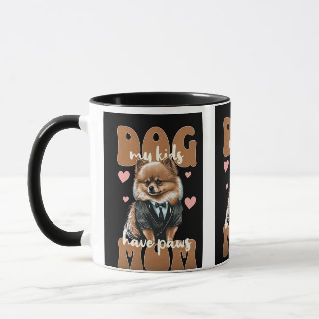 Tasse de maman de chien – « Je travaille dur pour  (Gauche)