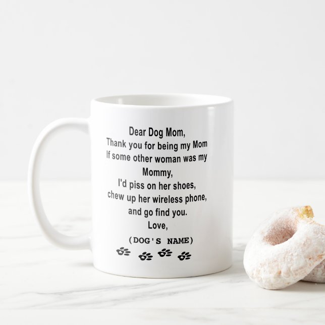Tasse de maman de chien - Merci pour être ma maman (Avec donut)