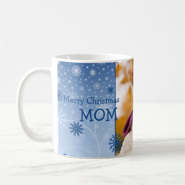 Tasse de maman de Joyeux Noël de flocons de neige (Gauche)