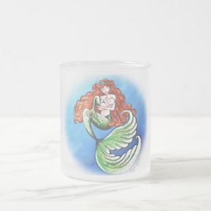 Tasse de maman verre givré de sirène