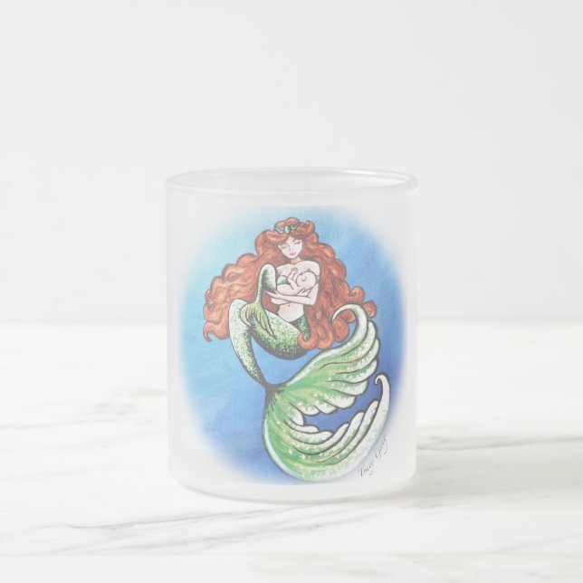 Tasse de maman verre givré de sirène (Centre)