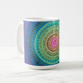 Tasse de mandala d'arc-en-ciel